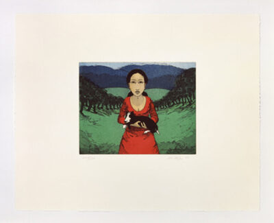 Johannes Hüppi, Frau mit Hund I