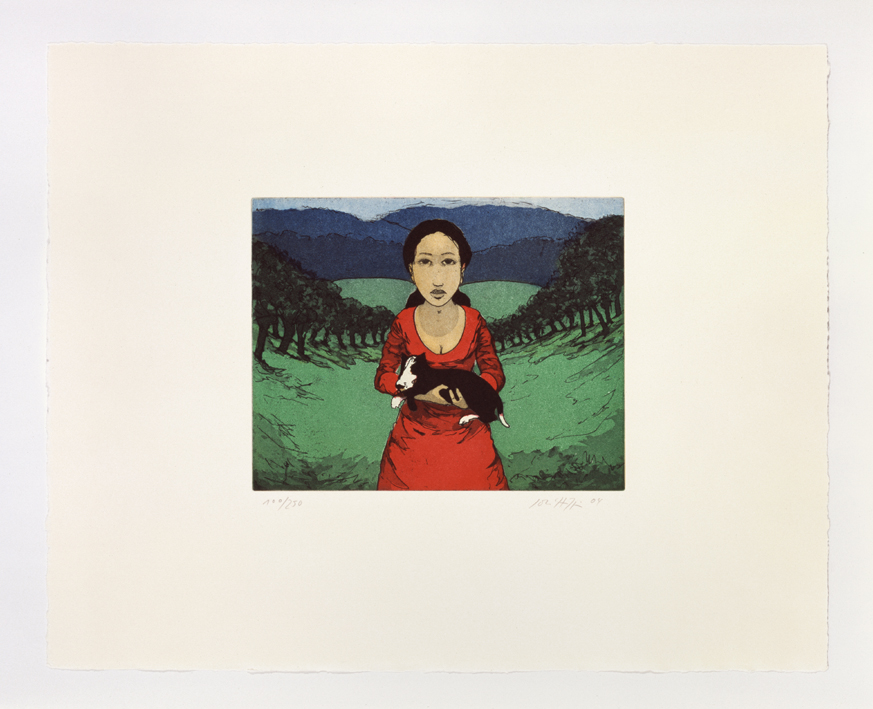 Johannes Hüppi, Frau mit Hund I